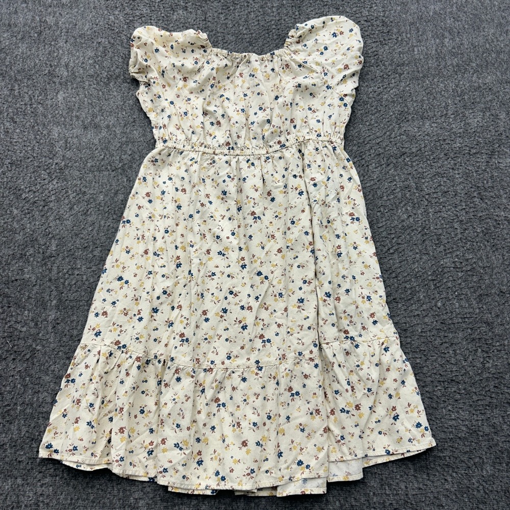 Uniqlo Dress Girls Short Sleeve 9-10 Years Floral Fall Prairie Cottage - Picture 7 of 8